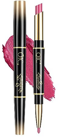 2 in 1 Lippenstift mit doppelseitigem Ende, matt, wasserfest, nicht verblasst, nicht klebrig, Lippenstift (3#)