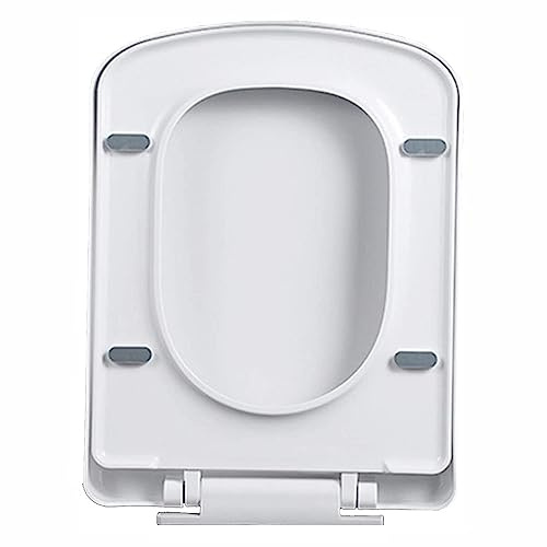 Flipped Warmth WC Sitz eckig, Toilettendeckel mit Absenkautomatik rechteckig– passend für Breite 36 cm und Länge 44–47cm, Klodeckel abnehmbar quadratisch, Toilettensitz viereckig, Klobrille,04D
