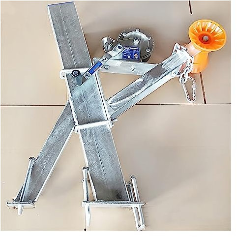 DOLUNTO Treuil de remorque de yacht + support, accessoires de remorque de support de treuil de remorque de bateau en caoutchouc de bateau à moteur (Color : No.3 winch frame+1200 lbs Winch)