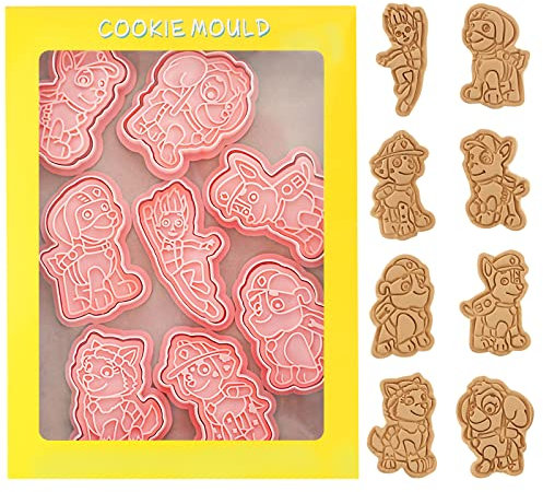 8 Stück Dog Keksausstecher Ausstechformen Kinder Plätzchen Ausstecher 3D Tiere Cartoon Cookie Cutter Kekse Formen Ausstecher Sandwich Gemüse für Backen DIY Fondant Schokoladen Tortendeko