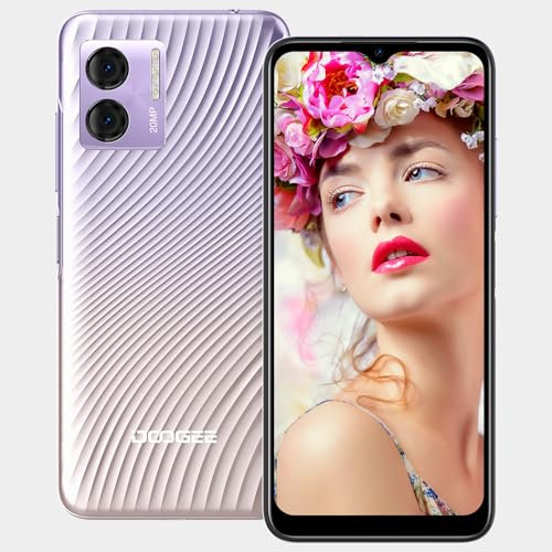 DOOGEE N50S Telephone Portable (2024), 9GB RAM + 128GB ROM/1TB Smartphone Android 13, Écran 6.52” HD+, 20MP Caméra Octa-Core,4200mAh, Dual SIM 4G/Widevine L1/Face ID/OTG/GPS/3.5mm Jack -Rose