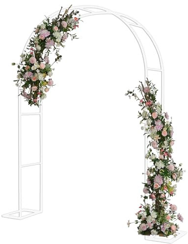 Schwarz/Weiß/grün Gartenbogen Für Geburtstagsfeier, Hochzeit, Gartendekoration, Wetterfest Rosenbogen Für Garten Dekoration, Pergola Spalier Aus Verzinkt(Color:White,Size:120 * 220cm/47.2 * 86.6in)