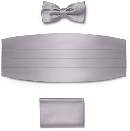 BRERA 67 Set Kummerbund Einstecktuch und Fliege Herren für Anzug verschiedene Größe und Farben aus Seide | Fliege mit Einstecktuch Accessoires-Set für Smoking Herren | Gürtel für Abendkleid