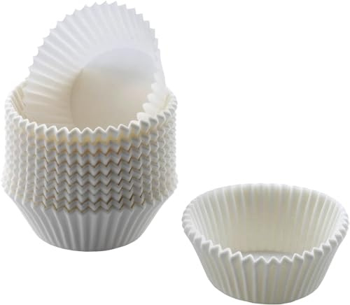 GM 2000 Pirottini di Carta Bianca Tondi N°2 per Cupcake Piccoli, Pirottini da Forno per Pasticcini, Resistenza All'olio, per Muffin, Dessert, Cioccolatini, Compleanni Feste Matrimoni