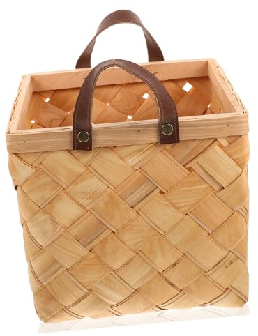 Cabilock Cesta Portatile Per Frutta e Intrecciata Mano Per Cucina e Picnic Design Sospeso Per Capacità Per Freschi