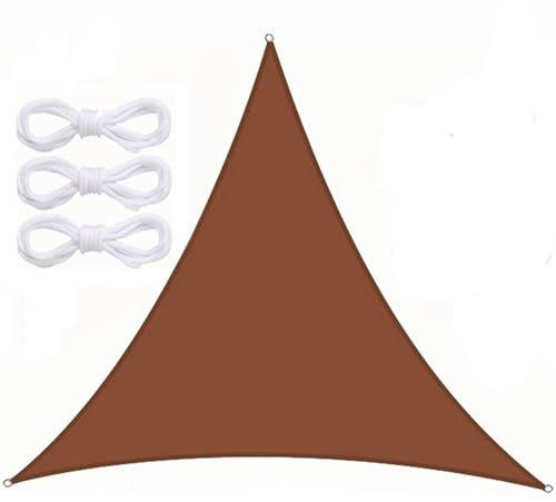 Ryanbem Vela Ombreggiante Triangolare, Tenda a Vela Impermeabile Tenda da Sole per Esterno Protezione Raggi UV 95% Vela Solare con 3 Corde per Giardino Terrazza Marrone 2x2x2m