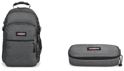 EASTPAK - TUTOR - Rucksack, 39 L, Black Denim (Grau) & OVAL Single - Federmäppchen, Black Denim (Grau)