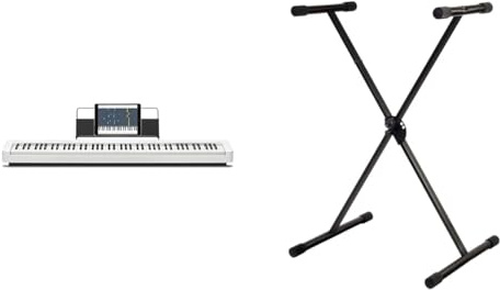 Casio CDP-S110BK Pianoforte digitale con 88 tasti pesati, bianco & FX F900520 Stand per Tastiera