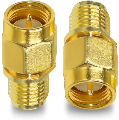 TUOLNK SMA Stecker auf RPSMA Buchse Koaxialadapter Stecker auf RP SMA Buchse Koaxialstecker für Antennenrouter 2Stück