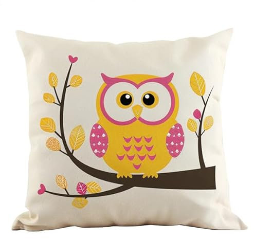 Lfynior Kreuzstich Kissen Set Eule Stickkissen zum Selbersticken 45X45cm Stickpackung Stickset Kreuzstich Kissen zum Basteln Stickkissen Stickpackung mit Vorgedruckt Kreuzstichmotiv