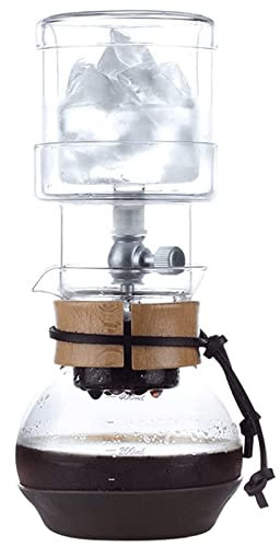 GUOQDAMI Caffettiera Fredda Piccola, Caffettiera in Vetro con Gocciolatore Regolabile in Acciaio Inox, Caffettiera a Sifone con Bilancia Caffettiera Pour Over