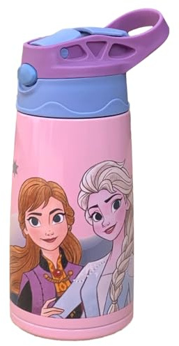 Borraccia termica per bambini Frozen Disney 450 ml bottiglia con apertura automatica pop-up termperatura controllata 12 ore freddo 8 ore caldo