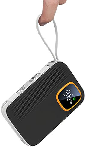 Power Bank 10000mAh, 22.5W Fast Charging Portable Charger With Built in Type-C and iOS Output Cables, LED Display, USB C In/Out External Battery Pack for iPhone iPad Samsung Android (Black)