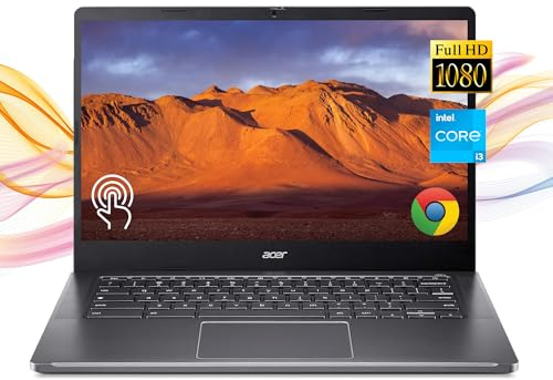 acer Ordinateur portable, écran tactile FHD 14 pouces Chromebooks ordinateurs portables Intel Core i3-N305, 8 Go de RAM DDR5, 512 Go SSD, webcam, Bluetooth, Wi-Fi 6E, Chrome OS, stylet RK pour collège