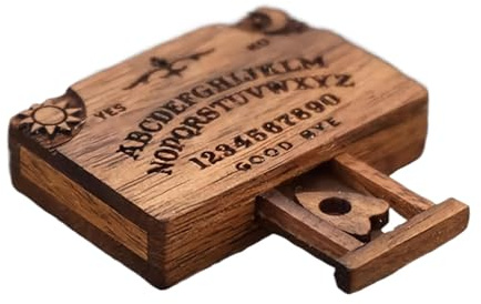 Planche Ouija Miniature, Petit Kit De Planche Spirituelle en Bois – Planchette Et Planche Mystique pour Expériences Paranormales, Outil De Divination Compact pour Les Réunions De Groupe, Parfait pour