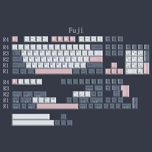 163 Keys Fuji Keycaps Cherry Doubleshot Keycaps Set Fit for ISO ANSI 95% 75% 65% 60% Mechanical Keyboard Cherry Mx Gateron Switches
