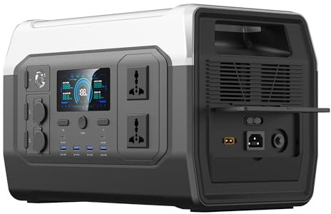 Ctolity 1800W Tragbare Powerstation 1024Wh LiFePO4 Akku - Schnellladung, für Camping, Wohnmobil und Notstrom UNI-Stecker
