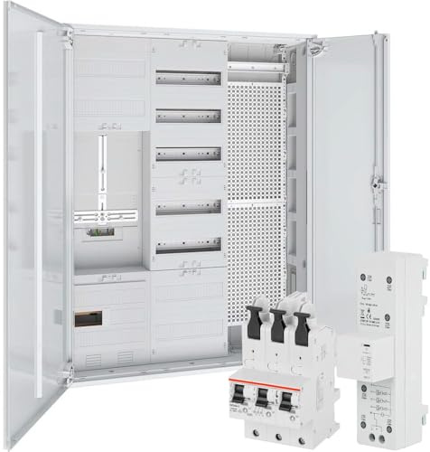 WITTKOWARE Komplett-Zählerschrank, 1x 3-Punkt Zählerplatz, Verteilerfeld mit APZ, Mediafeld, mit Überspannungsschutz-Kombiableiter & Hauptsicherungsautomat (SLS) 50A