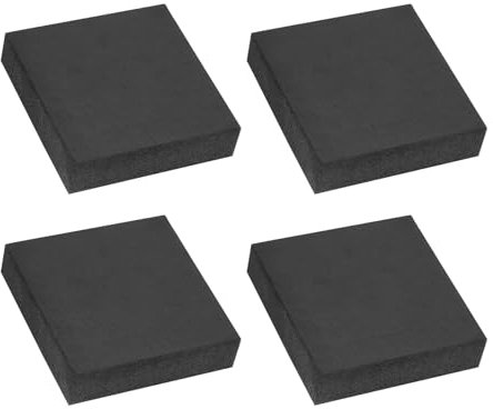 PATIKIL Rubber Solid Anti-Vibration Pads, 4 Pcs 60mm x 15mm Thick Rubber Square Washers Multi-Purpose Gasket Pad Bushings Spacer for HVAC Compressor Air Conditioner, Black