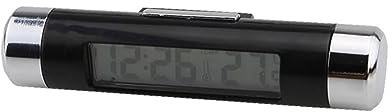 Cabilock Thermomètre Numérique pour Voiture avec Horloge Affichage LCD Degrés Celsius Rétroéclairage Bleu Facile à Installer