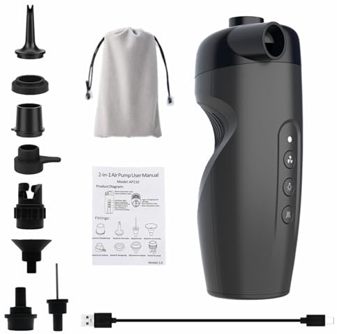 Prácticos compresores de aire recargables, perfectos para uso en exteriores y en el hogar, inflado rápido con pantalla digital de presión, inflador recargable