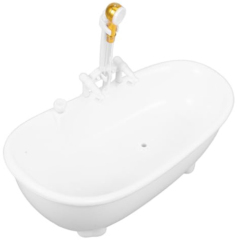 ROMISBABA Kreatives Badewannen Cocktailglas aus Kunststoff 300ml Weiß für Clubs und Bankette Origineller Behälter für Kalte Getränke mit Kontinuierlichem Wasserfluss