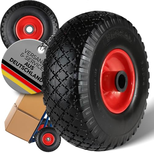 FROSAL Ersatzrad 260×75 mm – pannensicheres PU-Rad mit Stahlfelge – zentrische Nabe Ø25×75 mm – für Bollerwagen, Sackkarre & Transportkarre – wartungsfrei & langlebig