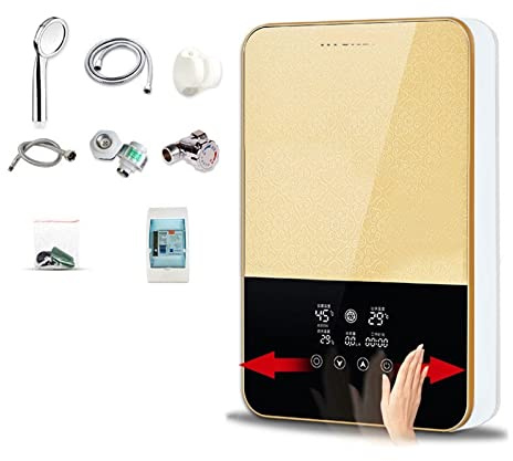 Chauffe-eau électrique instantané maison température constante intelligente et chauffage rapide petite Machine de bain de douche chauffe-eau Portable(Giallo)