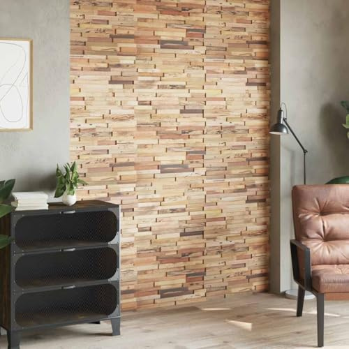 Wandpaneele Wandverblender,Wandplatten 10 Stk. 1,03 m² Massivholz Teak Altholz,Zimmer Deko für Küche, Balkon, Schlafzimmer, Wohnzimmer