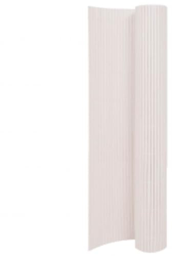 Gartenzaun Doppelseitig 110x500 cm Weiß, PVC Sichtschutzmatte Witterungsbeständig, Flexible Beeteinfassung, Garten Balkon Terrasse