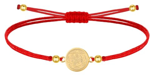 Cotigo Bracelet réglable des 7 archanges en acier inoxydable, amulette de protection spirituelle avec sceau de Salomon, bijou religieux talisman de bénédiction et de défense, cadeau de foi