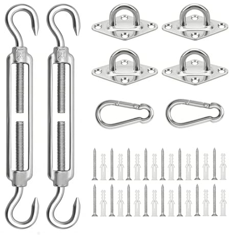 Set di 40 tende da sole in acciaio inox 304, set di fissaggio M6, accessori per tenda solare quadrata e triangolare, da giardino