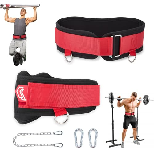 Cintura Zavorra 3-in-1 con Catena e Chiusura Autobloccante fino a 310 kg - Cintura Palestra Uomo per Dip, Trazioni e Sollevamento Pesi
