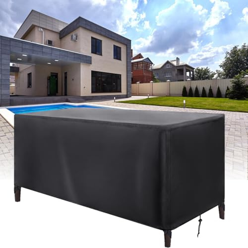 ZDLLDZ Bâche Protection Salon de Jardin 180x80x105cm / LxWxH Housse de Table d'extérieur Tissu Oxford 420D imperméable pour Table de terrasse, Housse pour Mobilier de Jardin ExtéRieur rotin-Noir