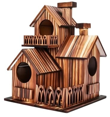 Casitas para Pájaros De Exterior Pajarera De Madera para Jardín | Casa Para Golondrinas Para Chochines Carboneros Colibríes Anidar Cría Jardín Porche Patio Trasero Árbol Observadores Aves
