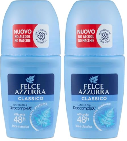 Felce Azzurra - Déodorant Roll On Classique avec Formule IdraTalc, Efficacité 48 Heures, Non Goutte - 50 ml (Lot de 2)