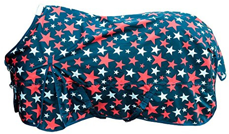 HKM Abschwitzdecke -Stars-, Rückenlänge 135 cm, dunkelblau