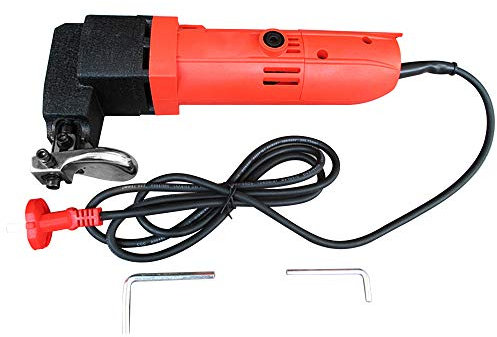 CGOLDENWALL 580 W Elektrische Metallschere Blechschere mit Edelstahl 1,5–2 mm Dicke Schneidklinge und längerem Stromkabel 220 V (Standard + 5 Klingen + 5 Kohlebürste)