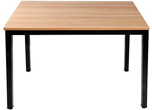 sogesfurniture Scrivanie 100x60cm Tavolo per Computer Ufficio Postazioni di Lavoro Scrivania PC Tavolo da Pranzo Moderno in Acciaio Legno, Teak & Nero AC3TB-100-SF
