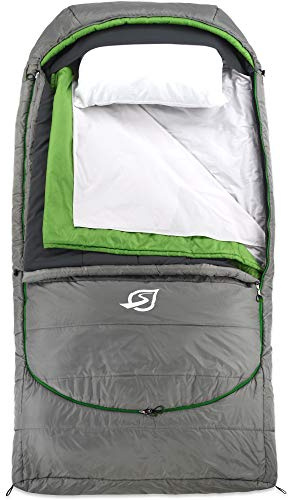 SylvanSport Cloud Layer Sleeping Bag for Adults - Adjustable Layers for 3-4 Season use - Integrated Cotton Sheet