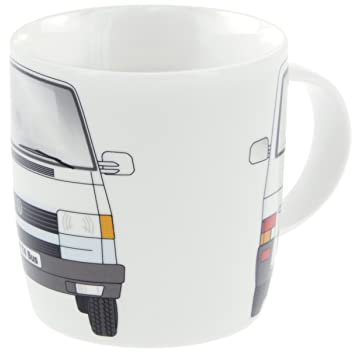 BRISA VW Collection - Volkswagen tazza in ceramica da tè, caffè, latte, cappuccino, per la colazione, Campervan T4 Bus design (Bus Fronte/Bianco)