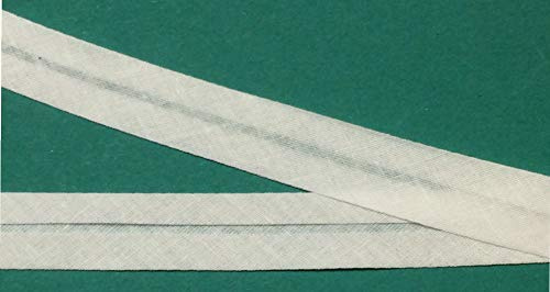 9 m Baumwollschrägband creme ivory 20 mm vorgefalzt
