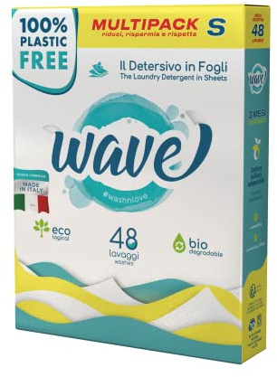 Wave Washing Classic – Das Waschmittel in Tuchform – 100% PLASTIKFREI – Multipack S – 48 Wäschen - Ökologisch - Biologisch Abbaubar - Kompostierbar