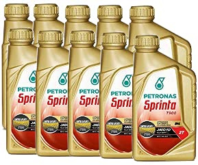 Kit 10 Olio Petronas Sprinta t900 100% Synth Olio Miscela 2 Tempi 10 Litri Per Vespa