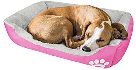 wuuhoo® Hundebett Lucky 60cm für kleine und mittelgroße Hunde - weiches Haustierbett, waschbares Hundekörbchen für Hund oder Katze, Flauschiger Hundekorb - rosa