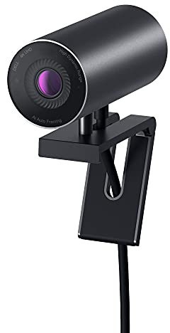 Dell UltraSharp HDR 4K Webcam with Privacy Cover, HD USB Computer Camera with 4K Sony STARVIS CMOS Sensor, IR Sensor, Proximity Sensor, Black - Annodized Aluminium - for Windows