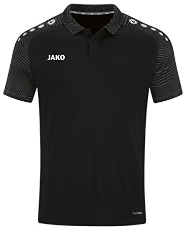 JAKO Herren Poloshirt Performance, Schwarz/Anthra Light, XXL