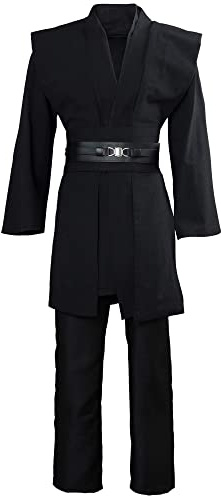 Bichingda Män tunika kostym riddare rock med huva tunika uniform cosplay komplett set halloween kostym