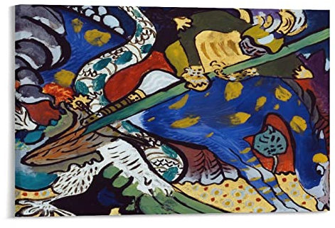 Poster di riproduzione artistica astratta dell'artista Wassily Kandinsky, stampa artistica da parete, poster su tela, 60 x 90 cm