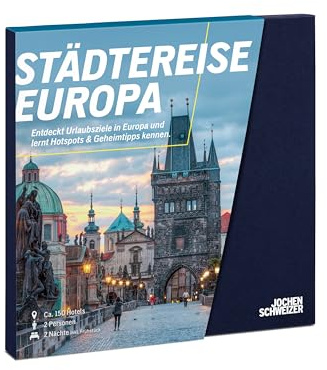 JOCHEN SCHWEIZER Geschenkbox Städtereise Europa | ca. 150 Hotels in 9 Ländern, Hotel-Gutschein für 2 Personen